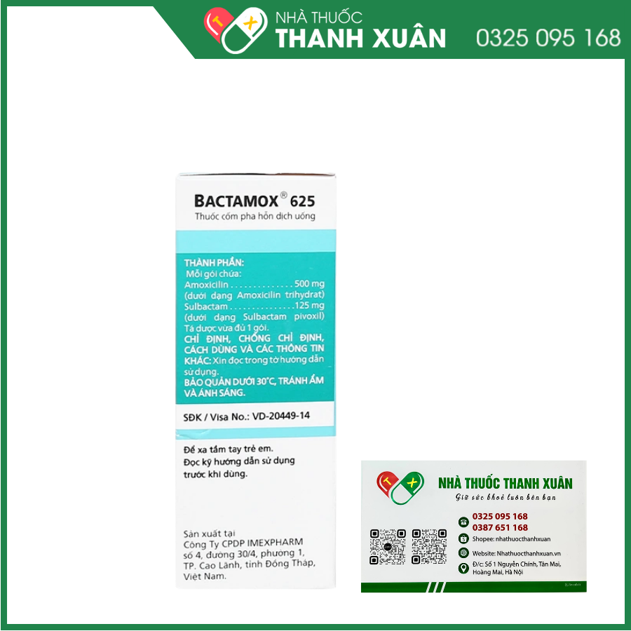 Bactamox 625 điều trị nhiễm khuẩn do vi khuẩn gây ra
